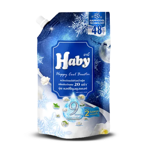 Haby Softener Happy Snow Happy Cool Booster Blue - Haby ผลิตภัณฑ์ดูแลผ้า