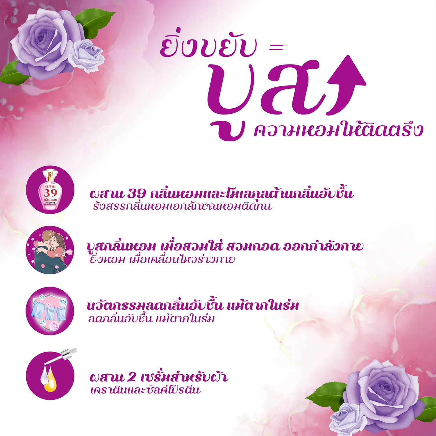 Haby Mystery Perfume Booster Purple - Haby ผลิตภัณฑ์ดูแลผ้า